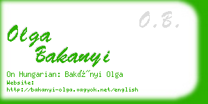 olga bakanyi business card